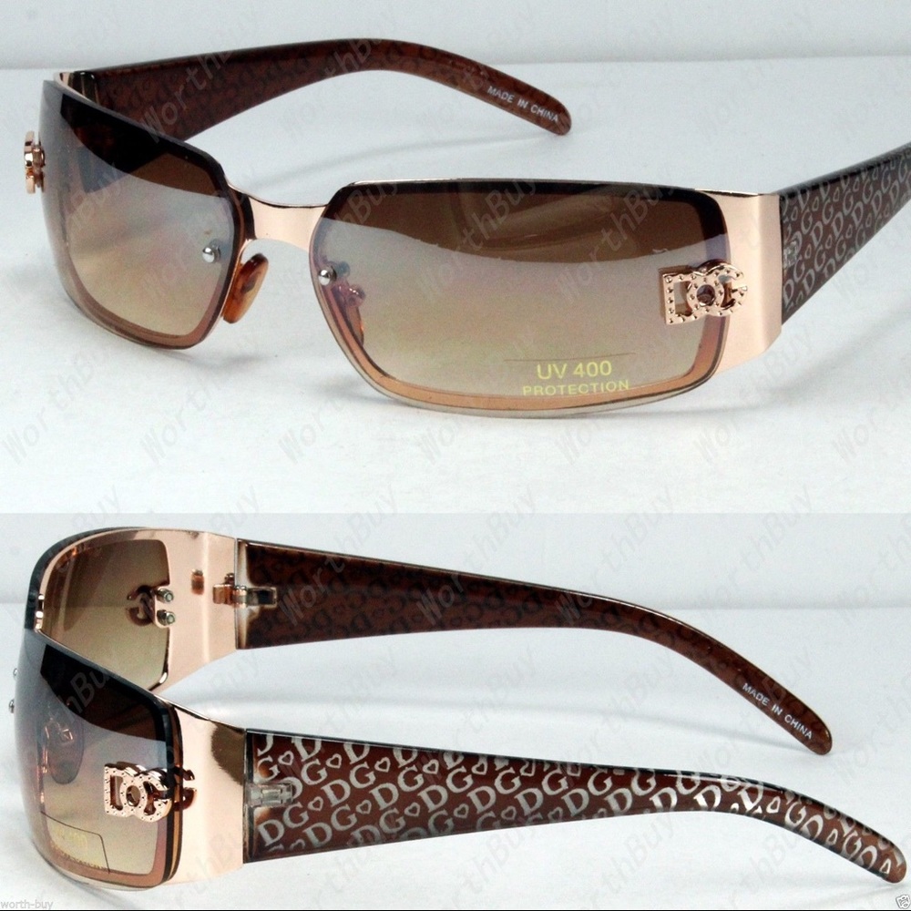 NWT - Designer Womens Sunglasses Gold Brown